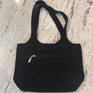 The Sak Vintage Y2K Black Crochet Shoulder Bag